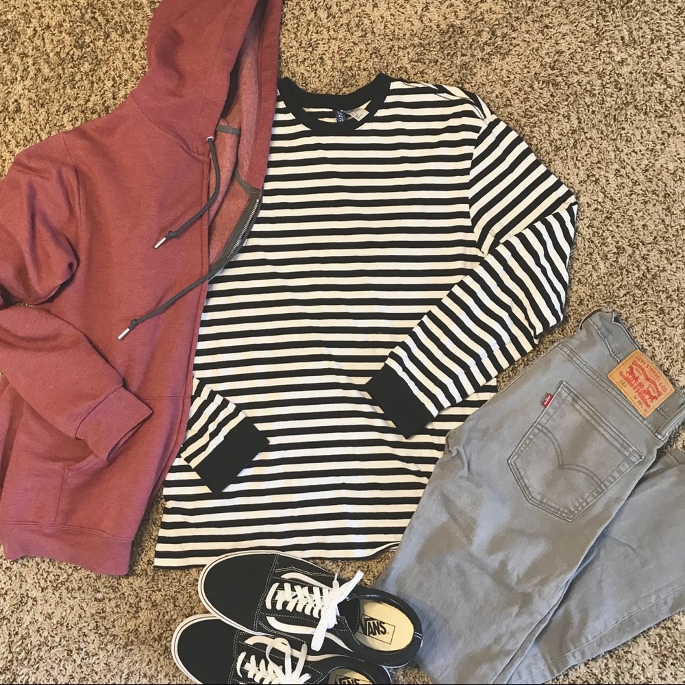 Men’s HM Divided Striped Long Sleeve T Shirt